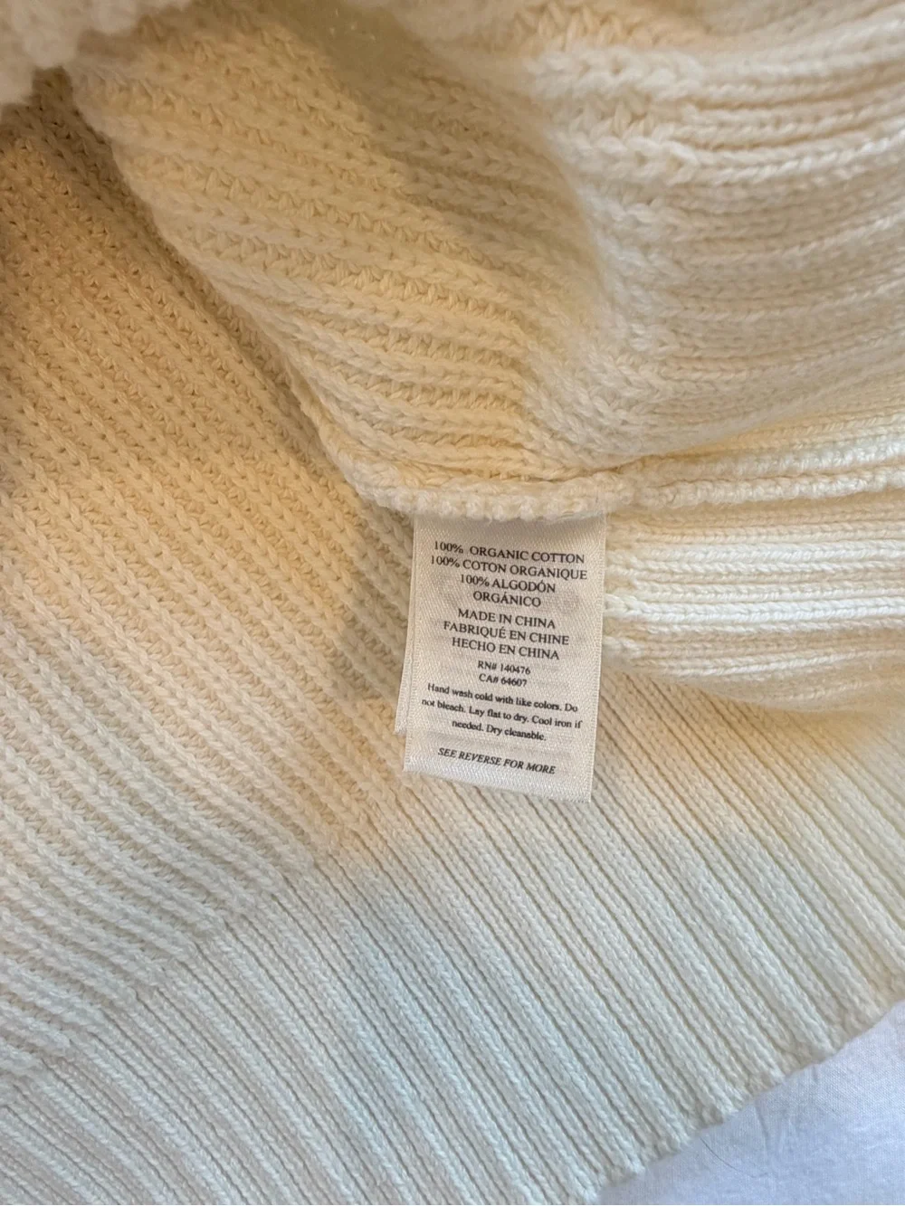 Faherty Women’s Crewneck Knit Sweater in Cream with Gray Stripe